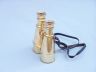 Captains Solid Brass Binoculars with Leather Case 6 - 1