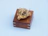Solid Brass Captains Triangle Sundial Compass w- Rosewood Box 3 - 2