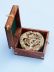Solid Brass Round Sundial Compass w- Rosewood Box 6 - 3