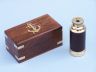 Deluxe Class Scouts Brass - Leather Spyglass Telescope 7 w- Rosewood Box - 9