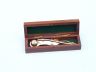 Solid Brass-Copper Boatswain (Bosun) Whistle w Rosewood Box 5 - 3