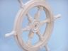 Classic Wooden Whitewashed Decorative Ship Steering Wheel 18 - 4