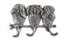 Rustic Silver Cast Iron Owl Wall Hooks 9 - 1