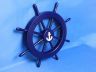 Dark Blue Decorative Ship Wheel with Anchor 18 - 7