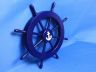 Dark Blue Decorative Ship Wheel with Anchor 18 - 6