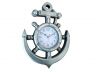 Silver Ship Wheel and Anchor Wall Clock 15 - 1