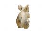 Whitewashed Cast Iron Mouse Door Stopper 5 - 1