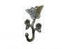 Rustic Silver Cast Iron Butterfly With Flowers Hook 5 - 3