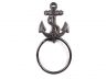 Cast Iron Anchor Bathroom  Set of 3 - Large Bath Towel Holder and Towel Ring and Toilet Paper Holder - 2