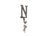 Rustic Copper Cast Iron Letter N Alphabet Wall Hook 6 - 4