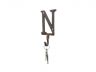 Rustic Copper Cast Iron Letter N Alphabet Wall Hook 6 - 6