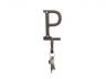 Rustic Copper Cast Iron Letter P Alphabet Wall Hook 6 - 5