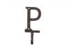 Rustic Copper Cast Iron Letter P Alphabet Wall Hook 6 - 1