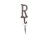 Rustic Copper Cast Iron Letter R Alphabet Wall Hook 6 - 4