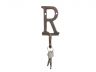 Rustic Copper Cast Iron Letter R Alphabet Wall Hook 6 - 5