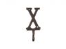 Rustic Copper Cast Iron Letter X Alphabet Wall Hook 6 - 1