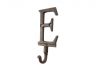Rustic Copper Cast Iron Letter E Alphabet Wall Hook 6 - 2