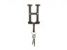 Rustic Copper Cast Iron Letter H Alphabet Wall Hook 6 - 5