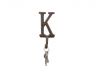 Rustic Copper Cast Iron Letter K Alphabet Wall Hook 6 - 5