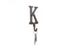 Rustic Copper Cast Iron Letter K Alphabet Wall Hook 6 - 4