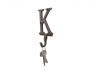 Rustic Copper Cast Iron Letter K Alphabet Wall Hook 6 - 6