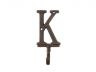 Rustic Copper Cast Iron Letter K Alphabet Wall Hook 6 - 1