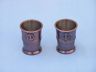 Antique Copper Anchor Shot Glasses With Rosewood Box 4 - Set of 2 - 1