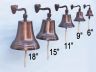 Antiqued Copper Hanging Ships Bell 6 - 5