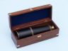 Deluxe Class Admirals Antique Copper Leather Spyglass Telescope 27 with Rosewood Box - 2