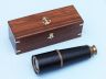 Deluxe Class Admirals Antique Copper Leather Spyglass Telescope 27 with Rosewood Box - 6