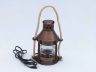 Antique Copper Round Anchor Electric Lantern 16 - 7