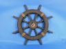 Antique Decorative Ship Wheel With Sailboat 18 - 5