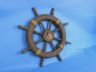 Antique Decorative Ship Wheel With Sailboat 18 - 4