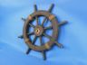 Antique Decorative Ship Wheel With Sailboat 18 - 3