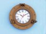 Antique Brass Decorative Ship Porthole Clock 12 - 4