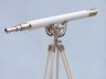 Floor Standing Chrome With White Leather Anchormaster Telescope 65 - 4