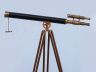 Floor Standing Antique Brass With Leather Griffith Astro Telescope 64 - 3