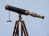 Floor Standing Antique Brass With Leather Harbor Master Telescope 50 - 6