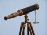 Floor Standing Antique Brass With Leather Harbor Master Telescope 50 - 4