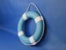 Light Blue Painted Decorative Lifering with White Bands 15 - 5