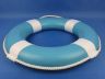 Light Blue Painted Decorative Lifering with White Bands 15 - 8