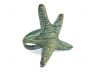 Antique Bronze Cast Iron Starfish Napkin Ring 3 - set of 2 - 2
