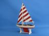 Wooden It Floats 12 - Rustic Red Striped Floating Sailboat Model - 5