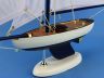 Wooden Bermuda Sloop Dark Blue - White Sails Model Sailboat Decoration 17 - 3