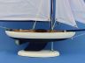 Wooden Bermuda Sloop Dark Blue - White Sails Model Sailboat Decoration 17 - 1