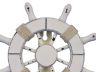 Rustic All White Decorative Ship Wheel with Hook 8 - 1