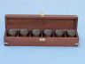 Antique Brass Anchor Shot Glasses With Rosewood Box 12 - Set of 6 - 4