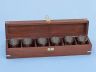 Brass Anchor Shot Glasses With Rosewood Box 12 - Set of 6 - 4
