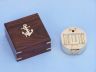 Solid Brass Brunton Pocket Transit Compass w- Rosewood Box 4 - 7