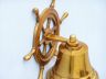 Brass Plated Hanging Ship Wheel Bell 7 - 3